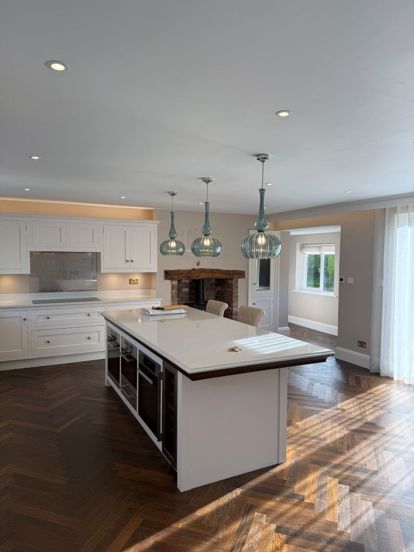 Finished kitchen lighting wired by Mister Electrics